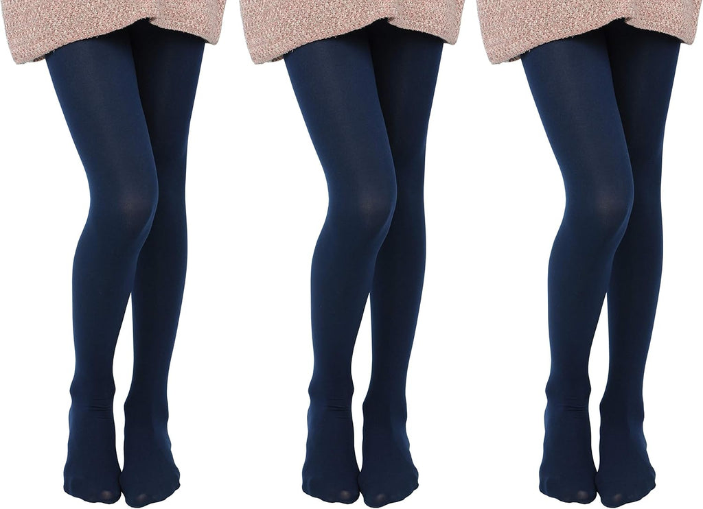 EVERSWE 3-Pack Girls Microfiber Tights Multiple Colors
