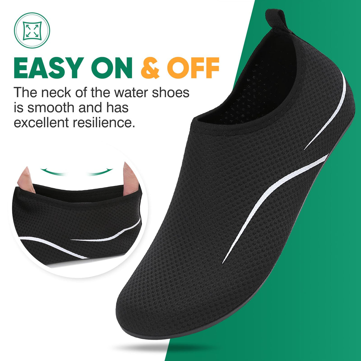 Water Shoes for Women Men Quick-Dry Beach Swim Socks with Non-Slip Sole