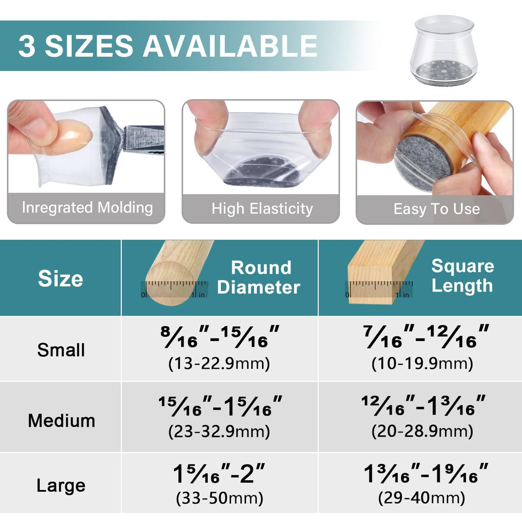 Ansible 24 Pcs Chair Leg Floor Protectors Round