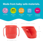 Doidy Cup, Open Cup for Training Baby 6 Months-3 Years, 200ml, Slanted Weaning Cup with Handles for Learning to Drink, BPA Free (Orange)
