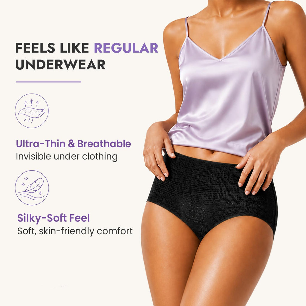 MOLLIS Disposable Period Pants Heavy Flow, Postpartum Underwear L/XL 16 Ct