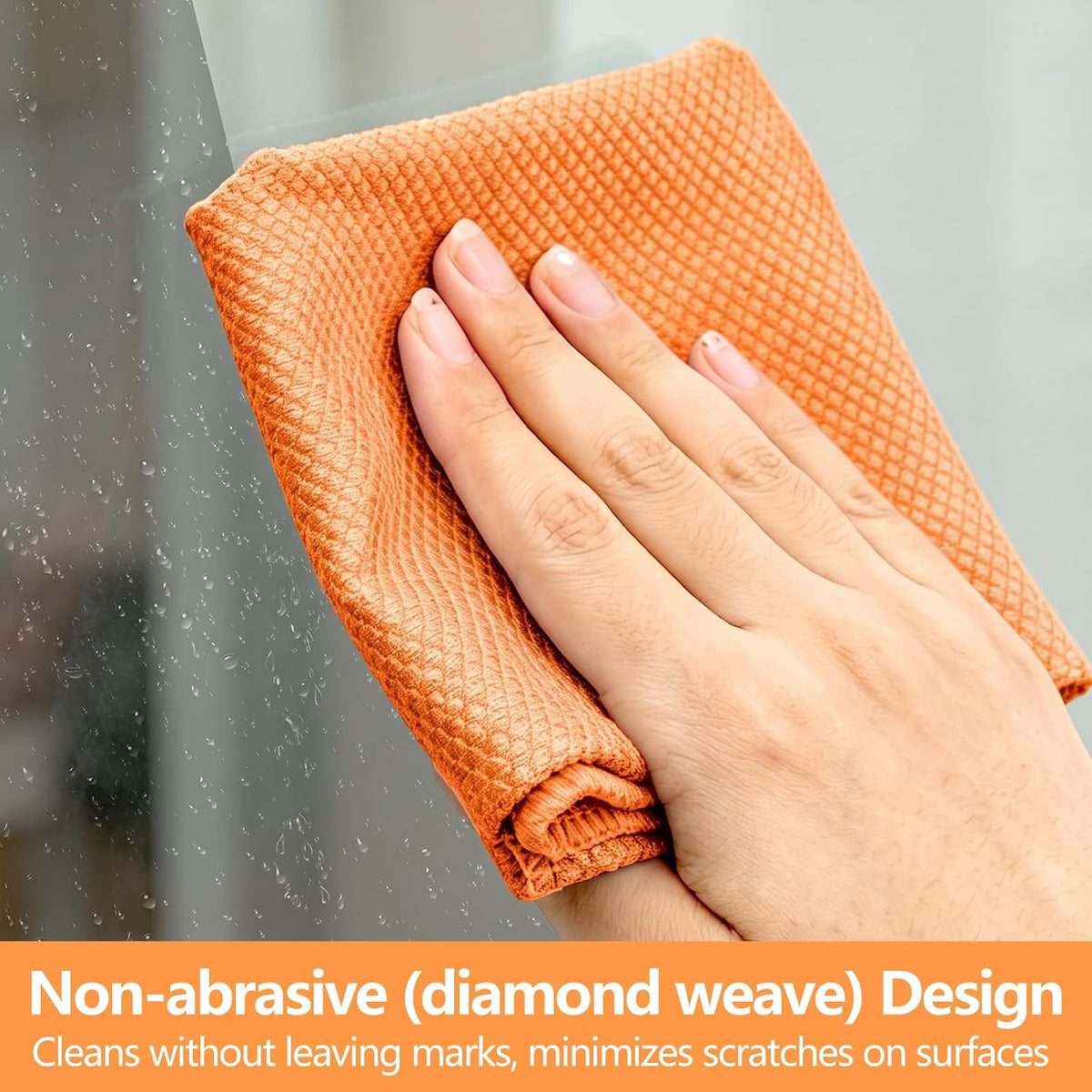 Magic Window Cleaning Cloth Fish Scale Streak Free Cloths – Pack of 6 Towels for Glass Mirrors White