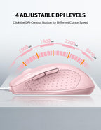 TECKNET USB Wired Mouse,6400 DPI Optical,6-Button Ergonomic Computer Mouse