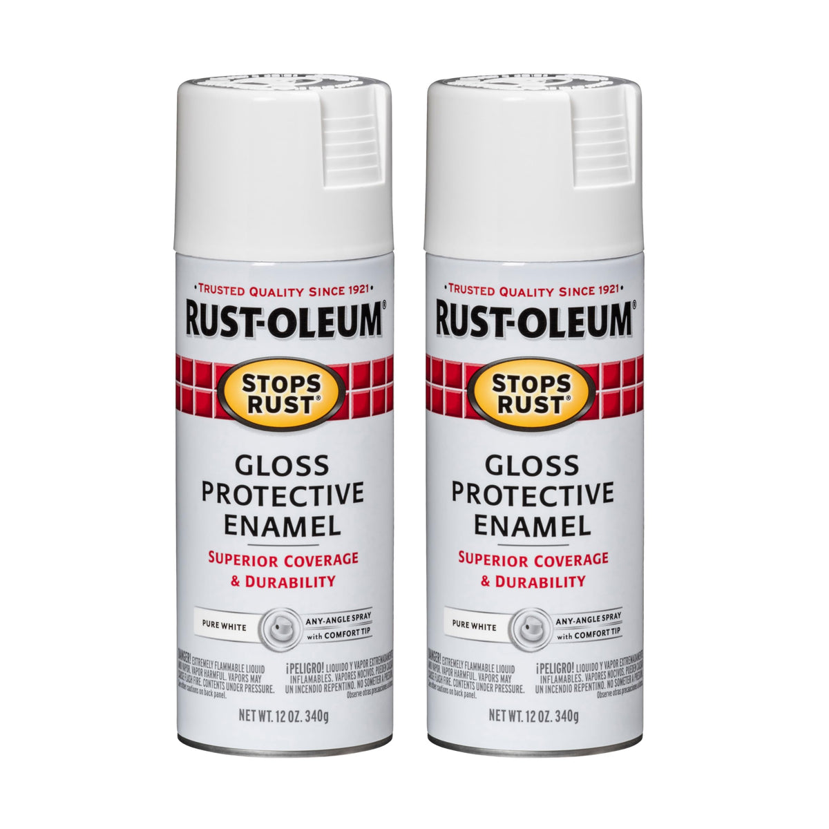 Rust-Oleum 7776830 Stops Rust Spray Paint, 12 oz, Flat Black
