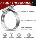 Bolatus Hose Clips 6-51 mm, 22 Pcs Hose Clamp Stainless Steel 304