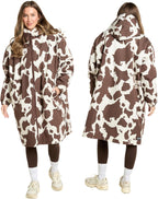 OHS Adults Drying Robe, Water-Resistant Changing Robe Gifts for Women Comfy Sherpa Privacy Robes for Women Men, Stay Dry Jacket Swimming Camping Drying Robes - S/M, L/XL