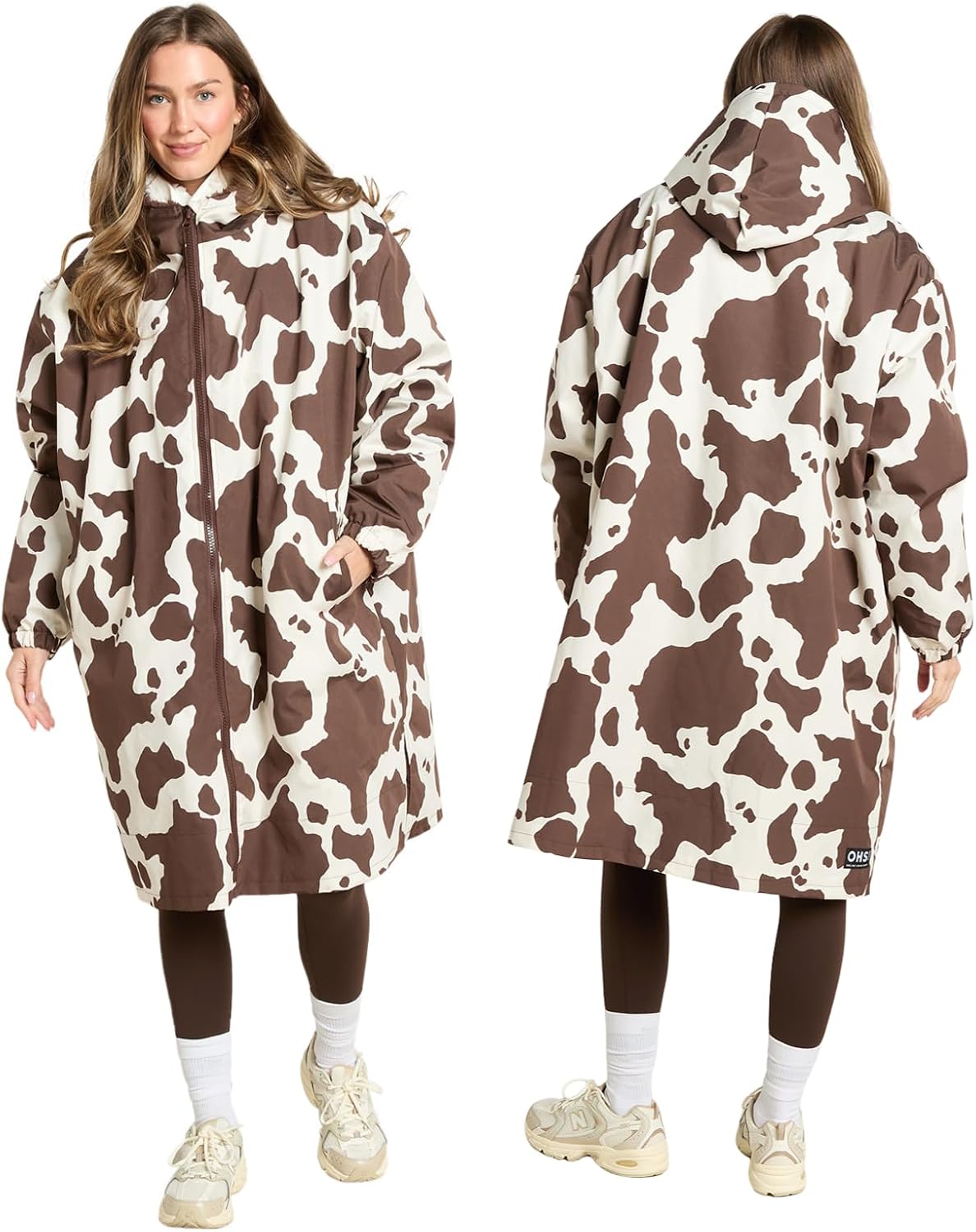 OHS Adults Drying Robe, Water-Resistant Changing Robe Gifts for Women Comfy Sherpa Privacy Robes for Women Men, Stay Dry Jacket Swimming Camping Drying Robes - S/M, L/XL
