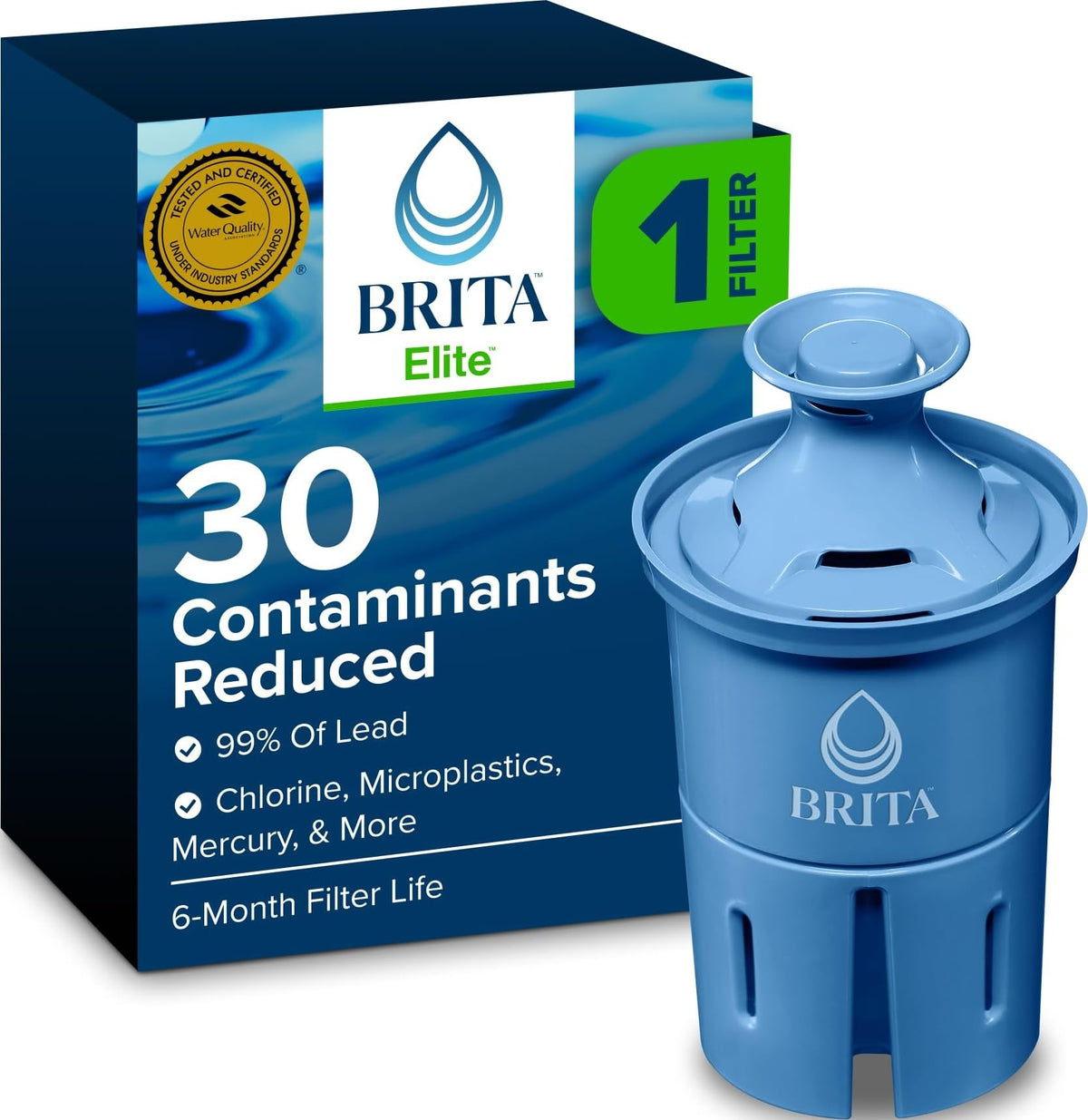 Brita Elite Replacement Water Filter, Pitchers and Dispensers, 2 Pack