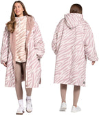 OHS Adults Drying Robe, Water-Resistant Changing Robe Gifts for Women Comfy Sherpa Privacy Robes for Women Men, Stay Dry Jacket Swimming Camping Drying Robes - S/M, L/XL