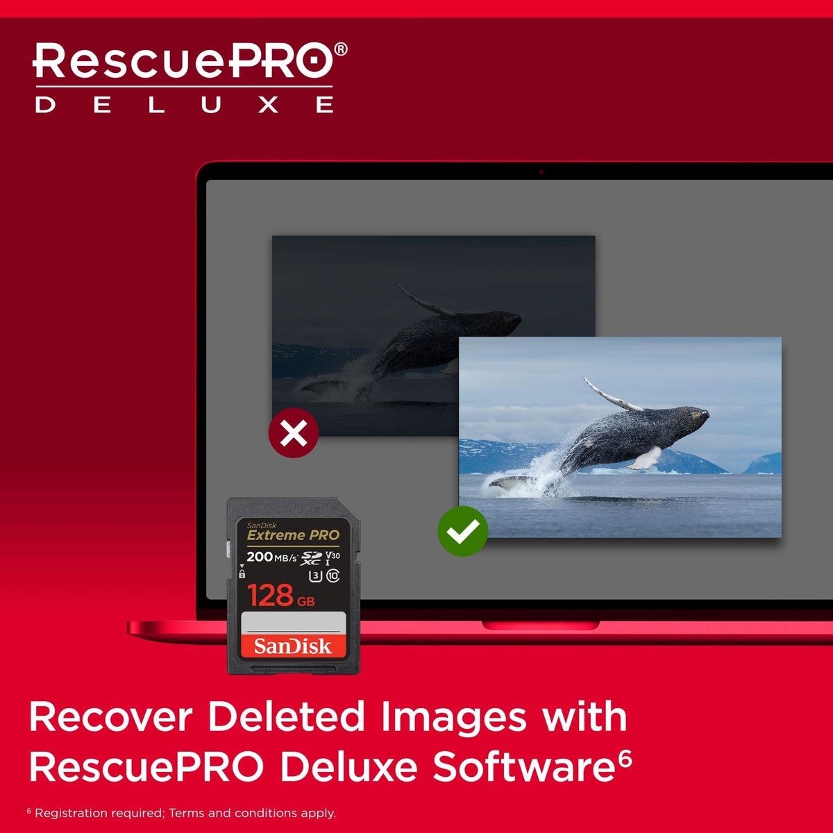 SanDisk 1TB Extreme PRO SDXC card, SD Card, V60 Memory card, 6K & 4K UHD, up to 280 MB/s, Shock, Temperature, Water and X-Ray Proof, RescuePro Deluxe data recovery software, UHS-II, Class 10, U3