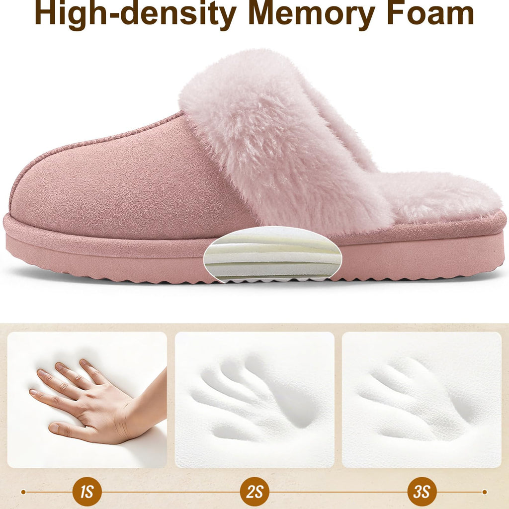 Litfun Women's Fluffy Memory Foam Slippers House Shoes Indoor