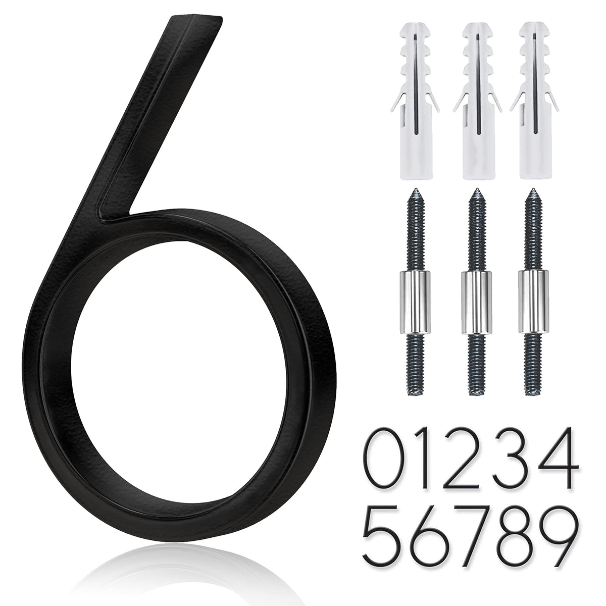 5" Stainless Steel Floating House Number, Metal Modern House Numbers (0)