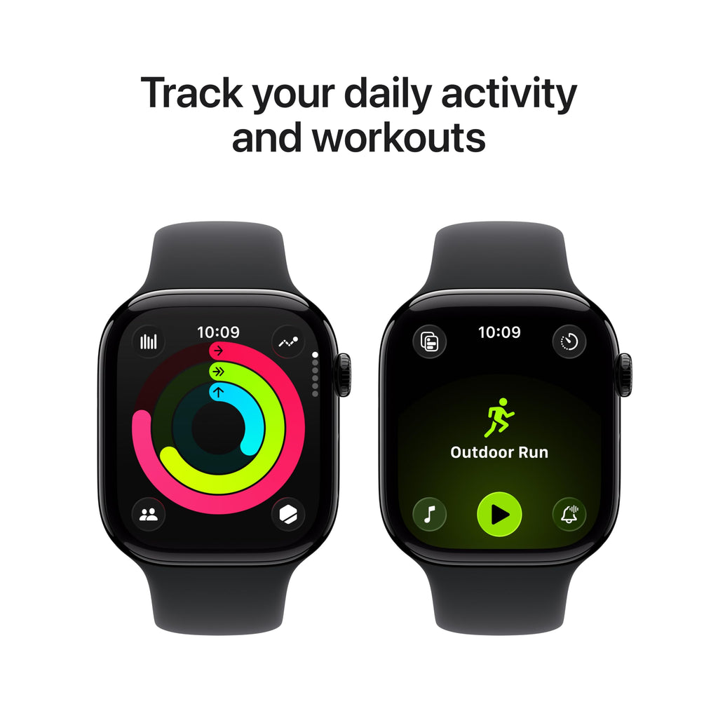Apple Watch Series 11 GPS 42mm Smartwatch with Space Grey Aluminium Case with Black Sport Band S/M. Sleep Score, Fitness Tracker, Health Monitoring, Always-On Display, Water Resistant
