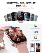Smart Watch for Men Women- Answer/Make Call, 2026 IP68 Waterproof Fitness Tracker Watch with Sleep Step Counter Activity Smartwatch for Samsung Android iPhone iOS (Deep Burgundy, 1.83)