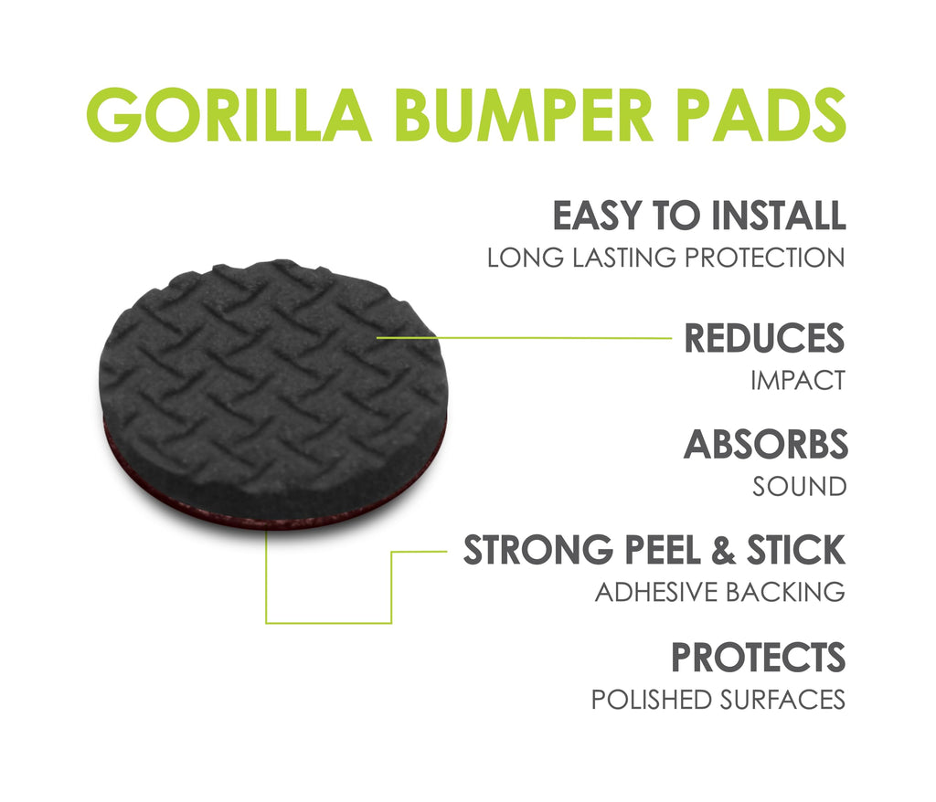 Slipstick GorillaPads Non Slip Furniture Pads/Gripper Floor Protectors (Set of 4) 3 Inch Square Self Adhesive Rubber Stoppers for Furniture Legs, CB155