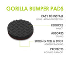 Slipstick GorillaPads Non Slip Furniture Pads/Gripper Floor Protectors (Set of 4) 3 Inch Square Self Adhesive Rubber Stoppers for Furniture Legs, CB155