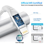 2Pack 2M iPhone Charger Cable, MFi Certified Lightning Cable Fast Charging Braided iPhone Charger Fast Charge USB Charging Lead for Phone 14 13 12 11 Pro Max XS XR X 8 7 6 Plus 5 SE, iPad and iPod