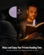 HIONXMGA Book Light,Rechargeable Reading Light for Books in Bed at Night