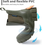 DRECAGE Wellies Boots Women Waterproof Short Chelsea Fashion Ladies Comfortable Rain Boots Outdoors Garden Walking