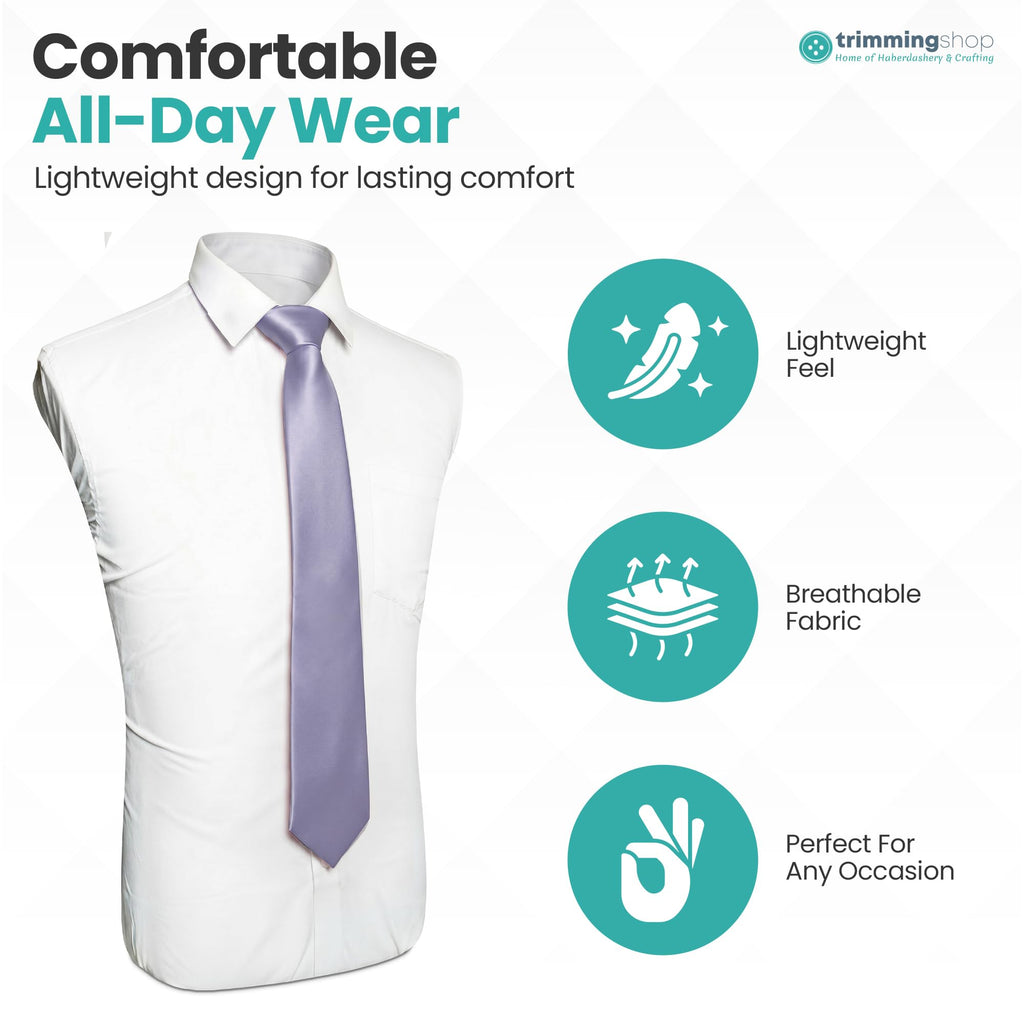 Trimming Shop 5cm Slim Skinny Solid Colour Necktie for Mens