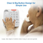 Vtech SA3100 Corded Senior Phone for Elderly with High-Contrast Large Buttons,Multilingual Talking Digits,Visual Ringer,Speed Dial,Speakerphone,No AC Power,Earpiece and Speakerphone Volume Control