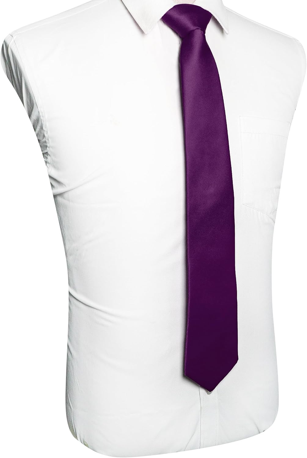 RBOCOTT Solid Color Tie Mens Necktie for Business and Wedding Party