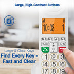 Vtech SA3100 Corded Senior Phone for Elderly with High-Contrast Large Buttons,Multilingual Talking Digits,Visual Ringer,Speed Dial,Speakerphone,No AC Power,Earpiece and Speakerphone Volume Control