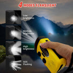 2000mAh Wind Up Solar Radio, Emergency Weather Radio,FM/AM Hand Crank Radio
