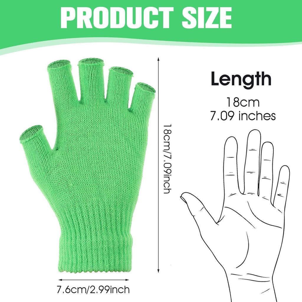 Grevosea 2 Pair Fingerless Warm Gloves - Winter Half Finger Gloves Thickened Knit Touchscreen Stretchy Mittens for Men Women