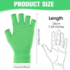 Grevosea 2 Pair Fingerless Warm Gloves - Winter Half Finger Gloves Thickened Knit Touchscreen Stretchy Mittens for Men Women