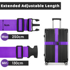 WISYOK Luggage Straps Extended, 4 Pack, 130-250cm Adjustable, Pink SkyBlue