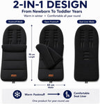 CrocnFrog Universal Baby Bunting Footmuff - Cosy Toes Fit Toddler Foot Muff for Stroller, Buggy, Pushchair & Pram Footmuffs Comes with Warm and Soft Polar Fleece Water, Wind
