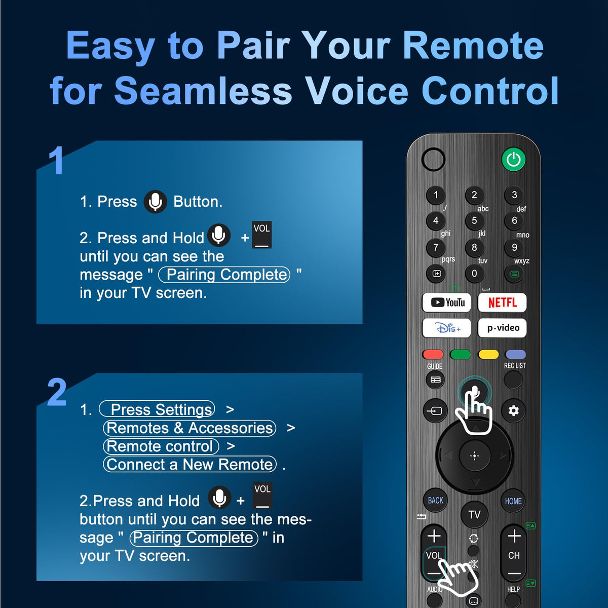 Replacement TCL TV Remote Control RC802N for TCL Android & LCD LED 4K Smart TVs: 32DS520, 40S6000FS, 49S6000FS, 49DP600, F43S5916, 50DP600, H32S5916, U49P6016, U55P6006 – No Setup Required