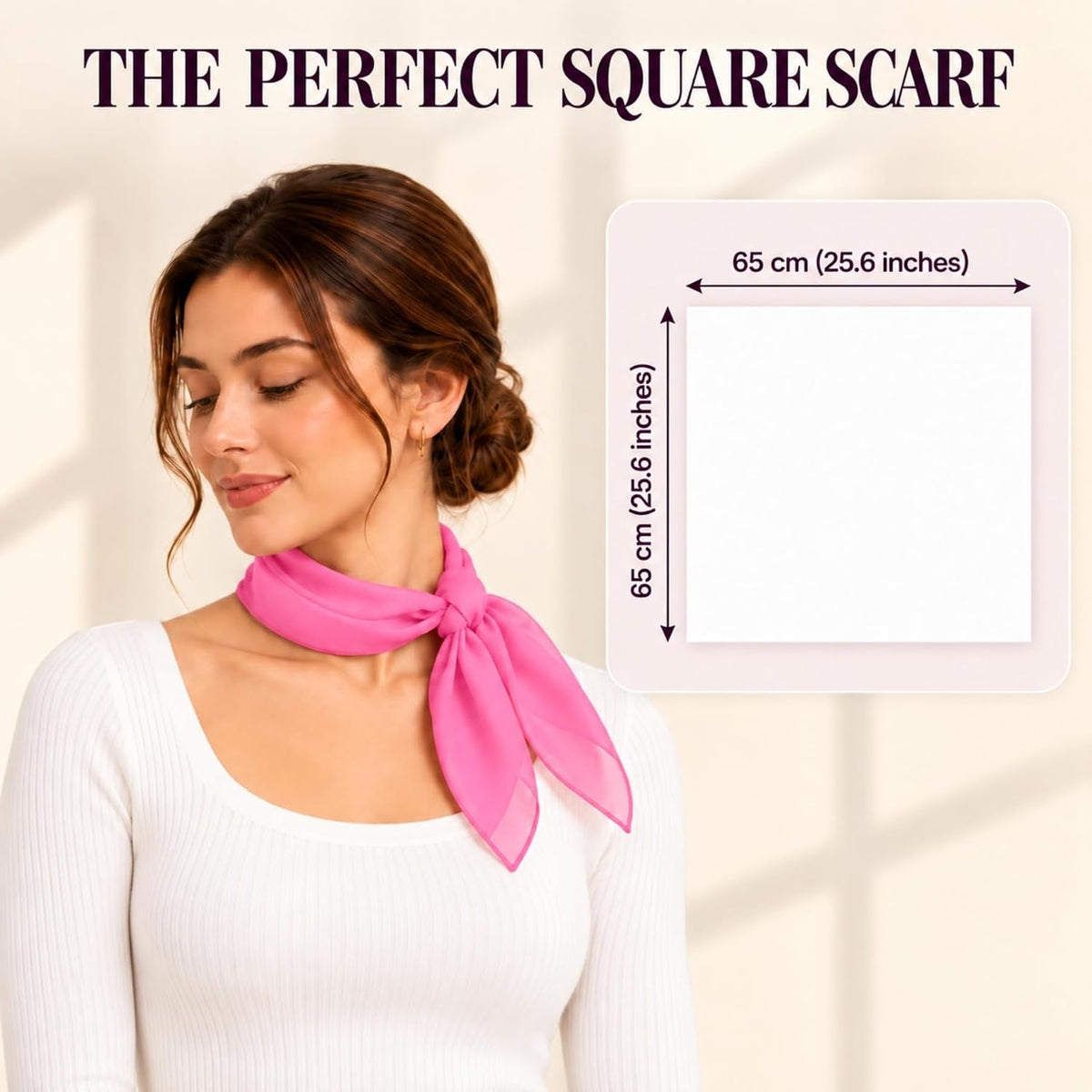 WESTEND CHOICE Square Chiffon Scarves Women's Neck Scarf 50s Retro Bandana