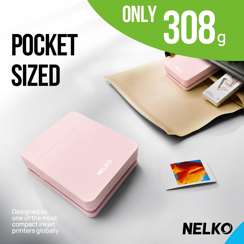 Nelko PP01 2x3 Portable Photo Printer with 20 Sheets, White