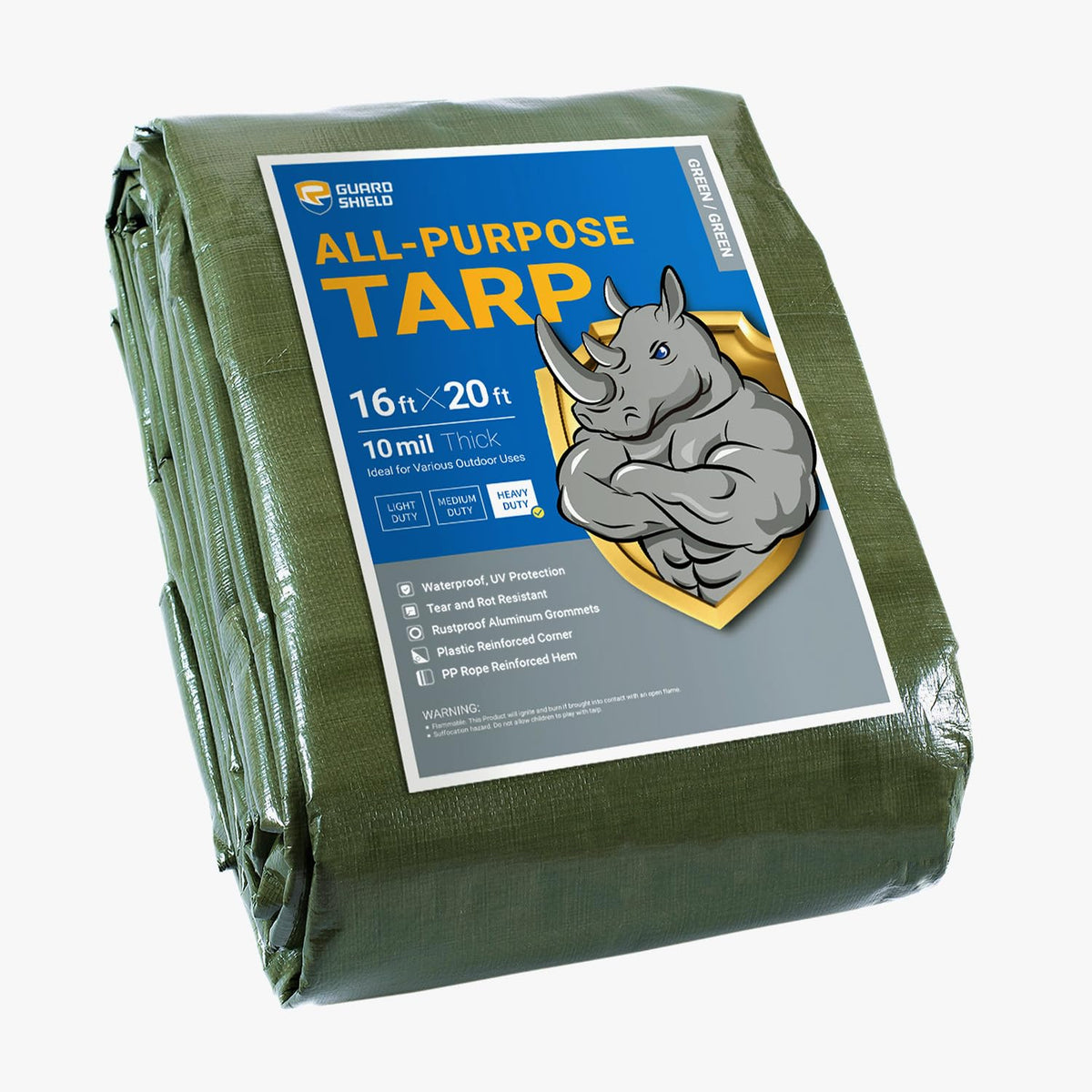 GUARD SHIELD Heavy Duty Tarp 20x30 Feet Silver/Black Multi Purpose Thick Waterproof Poly Tarp Cover 10mil
