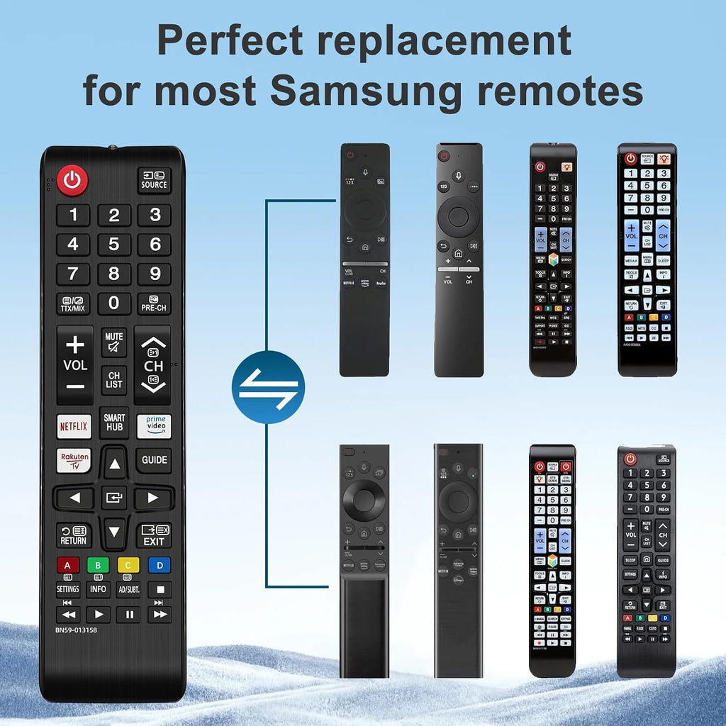 Samsung Universal TV Remote Control – Samsung TV Remote Replacement with Netflix, Prime Video, Rakuten Buttons for All S amsung LED QLED UHD 4K 8K Smart TVs