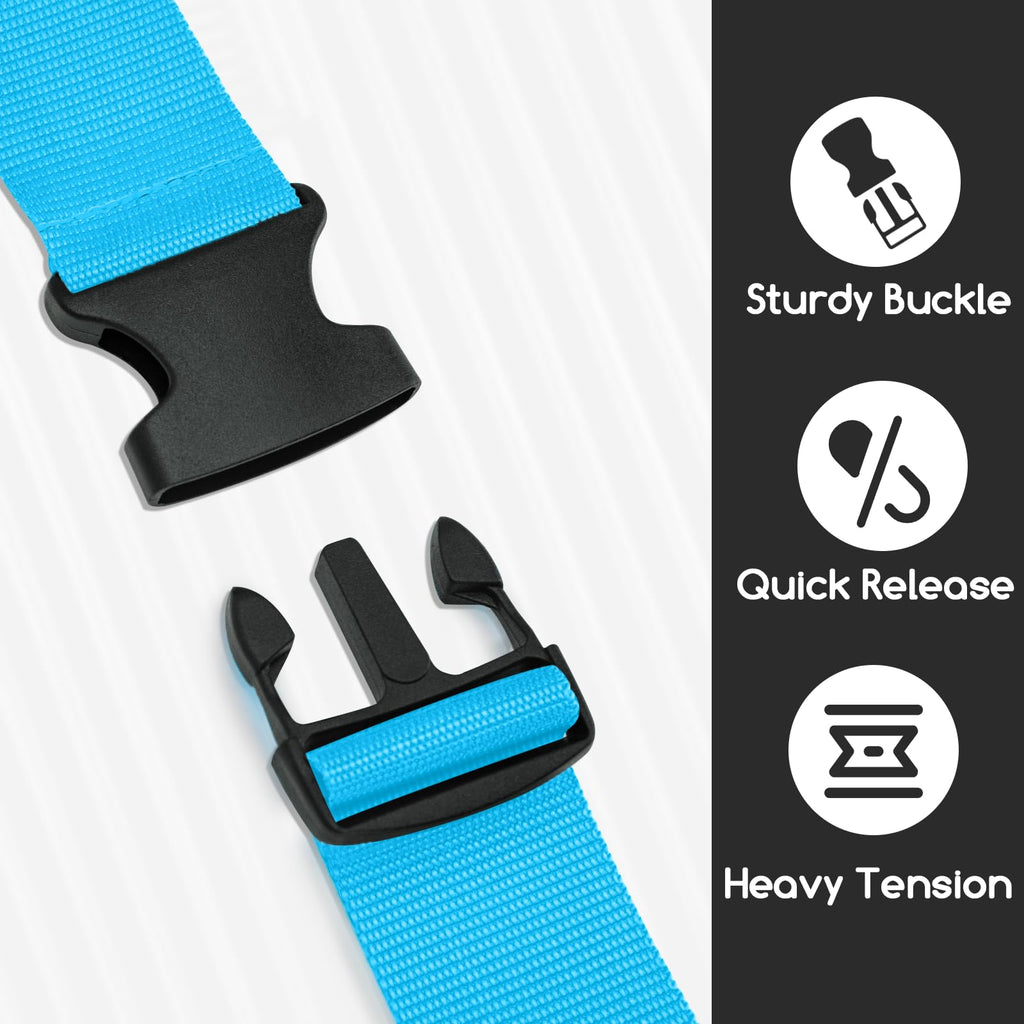 WISYOK Luggage Straps Extended, 4 Pack, 130-250cm Adjustable, Pink SkyBlue