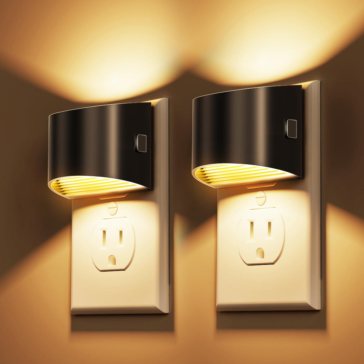 L LOHAS LED Night Lights Plug into Wall, Dimmable Night Light 2 Pack