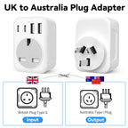 2 Pack UK To European Plug Adapter, 5 IN 1 European Travel Adaptor with 2 USB C & 2 USB A, EU Plug Adapter for Germany Spain France Turkey Greece etc (Type E/F)