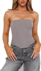 LSFYSZD Women's Lace Up Boned Overbust Corset Bustier Lingerie Bodyshaper Top Plus Size