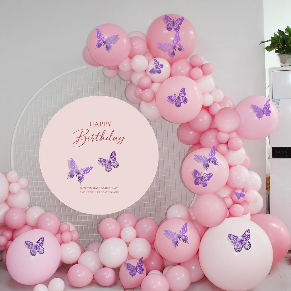 SAOROPEB 3D Butterfly Wall Decor 48 Pcs Gold Butterfly Birthday Decorations