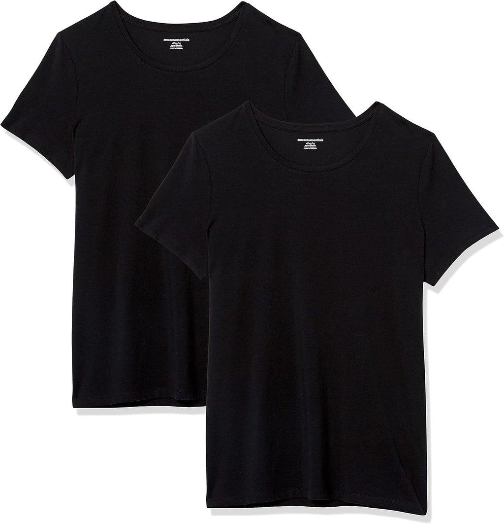Amazon Essentials Women's Regular-Fit Short-Sleeve Crewneck T-Shirt, Multipacks