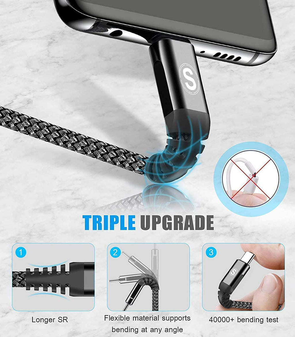 2-Pack 2m 60W USB C to USB C Charger Cable, PD Type C Super Fast Charging for iPhone 17 air 16 15 MacBook iPad Pro, Samsung Flip Fold 7 6 5 S26 S25 S24 S23 Ultra, Steam Deck, Nintendo Switch etc