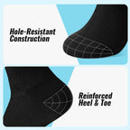 Cirorld 6/10 Pairs Mens Black Socks, Breathable Causal Cotton Socks Men