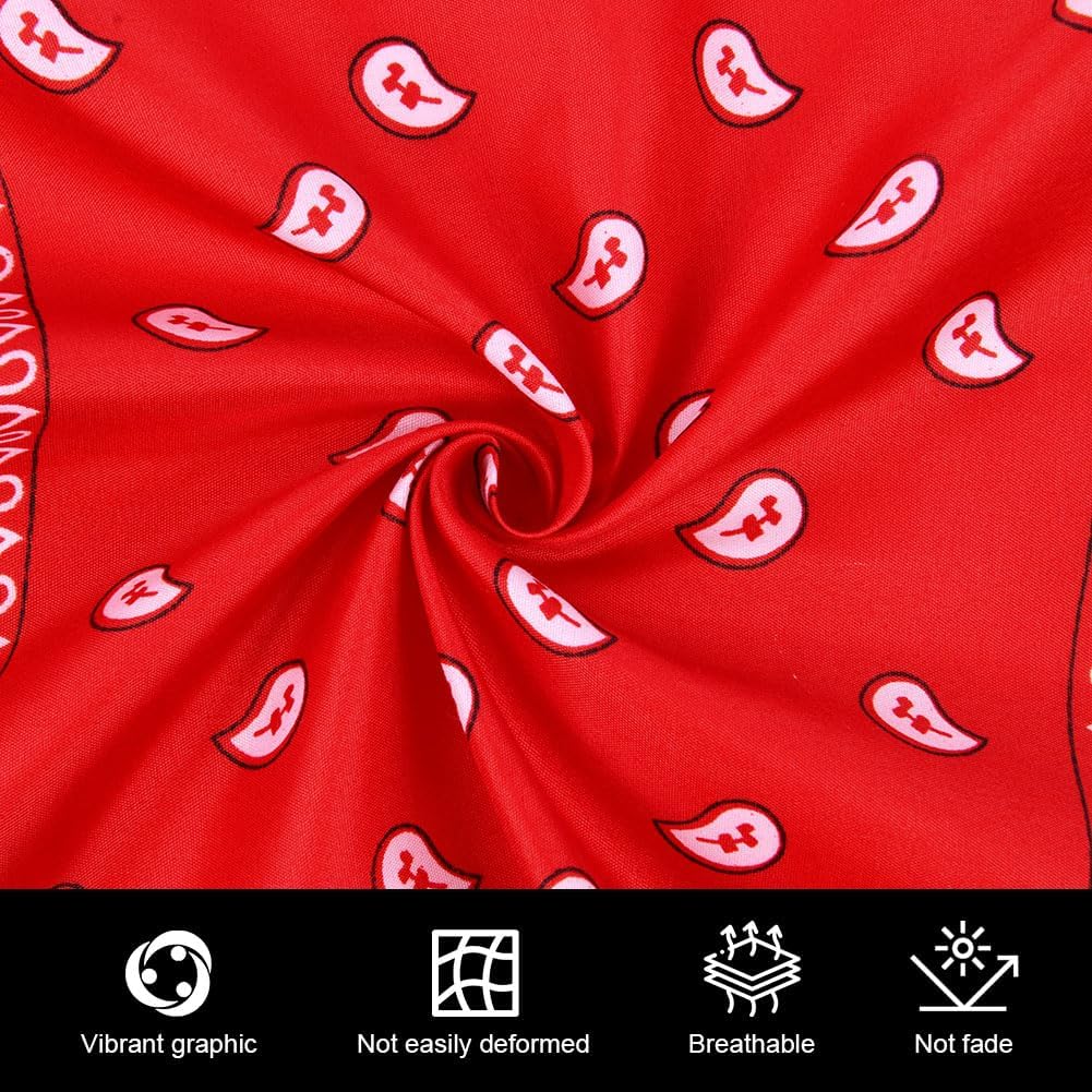 Aomig Bandana Head Scarf for Men and Women, Stylish Cowboy Headband Handkerchief, Multi-purpose Hair Scarf Paisley Print Unisex Headwraps, Bib Party Face Covering Headwear for Motorcycling