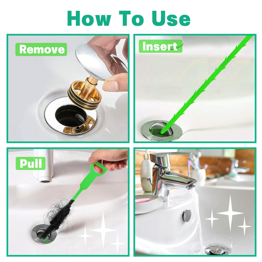Drain Snake Hair Clog Remover - Shower Sink Unclogger Tool