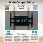 HOME VISION Heavy Duty Fixed TV Wall Bracket for 32-86 Inch Flat Screens