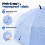 24K Strongest Windproof Travel Compact Umbrella Sturdy Frame Automatic Umbrella for Women & Men