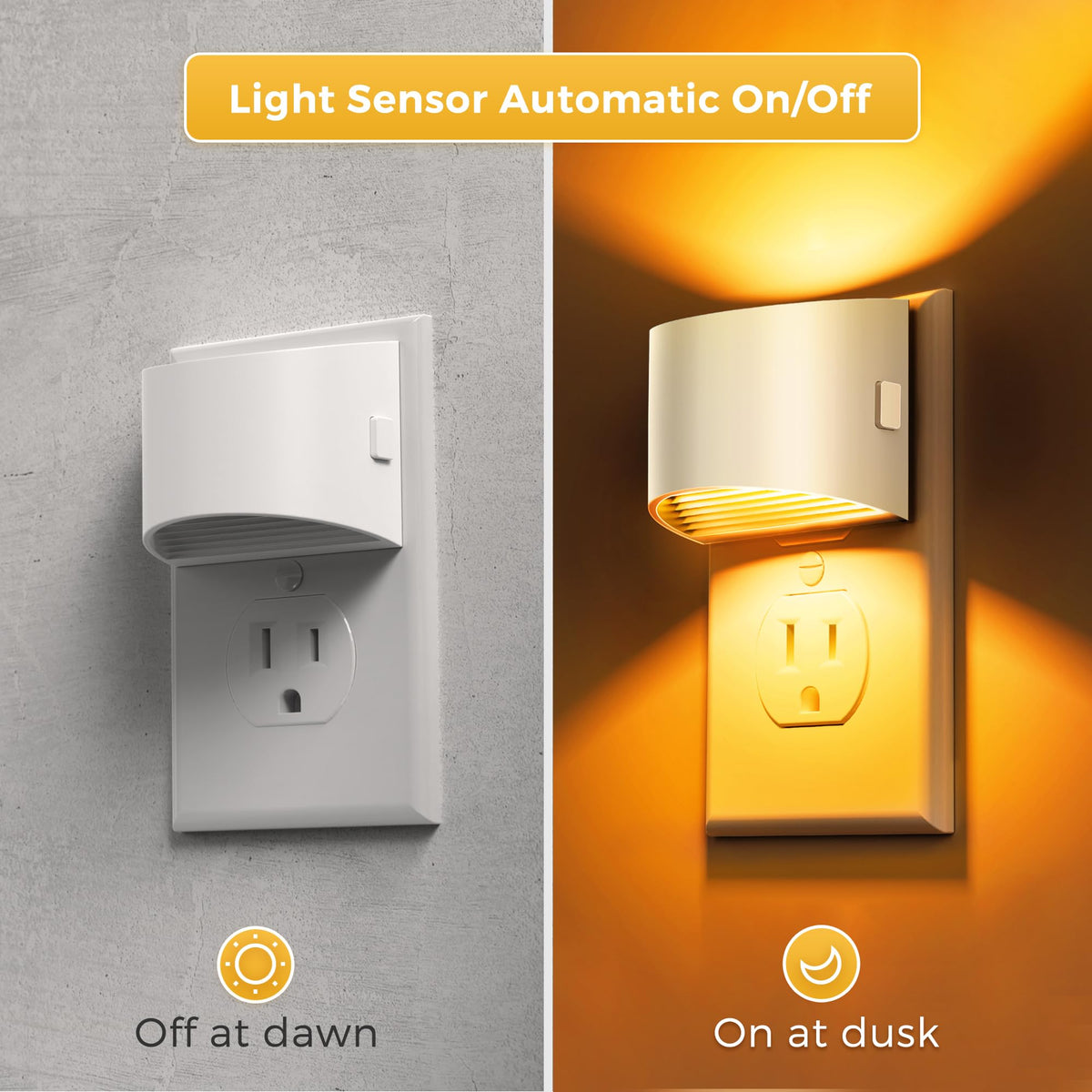 L LOHAS LED Night Lights Plug into Wall, Dimmable Night Light 2 Pack